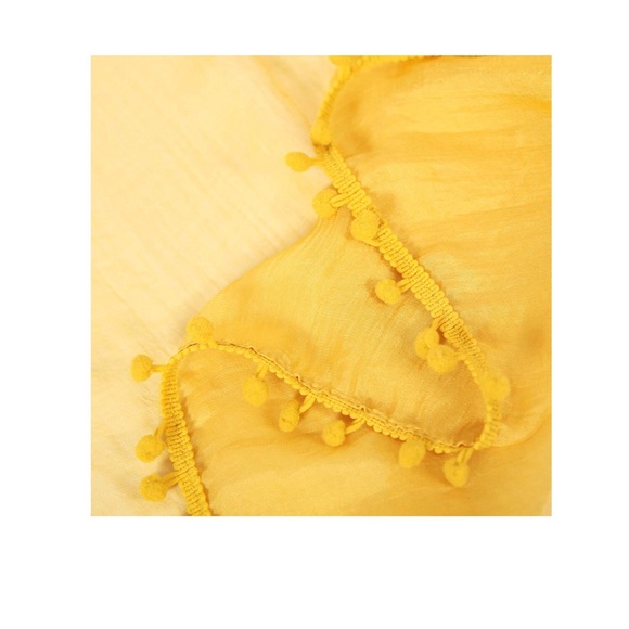 YELLOW POM POM CHIFFON SARONG - Picture 4 of 5